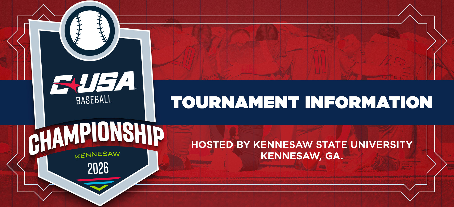 Click here for CUSA Baseball Championship 2026 information. Hosted by Kennesaw State University, Kennesaw, Georgia.