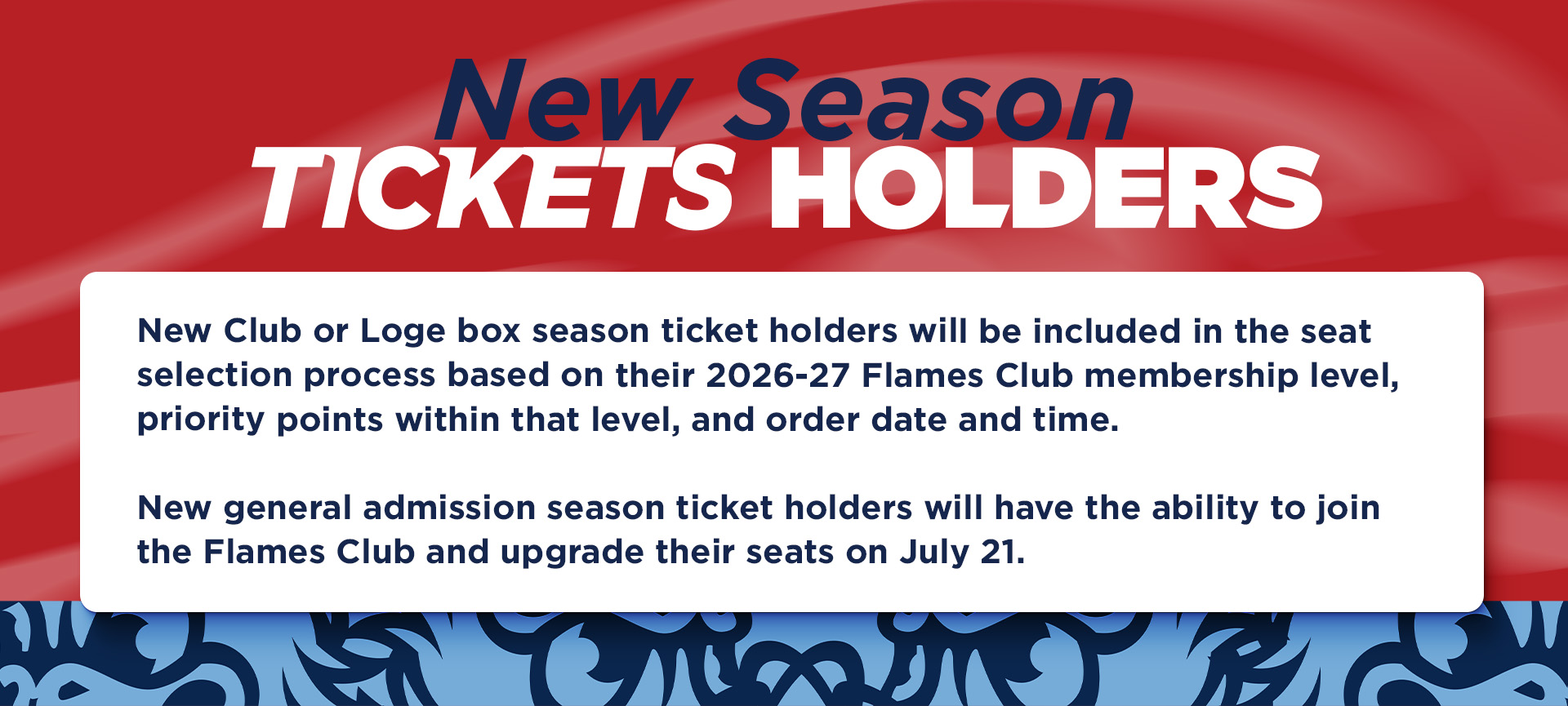 New Club or Loge box season ticket holders will be included in the seat selection process based on their 26-27 flames club level. Call the Liberty Flames Ticket Office for help or more information 434-592-5015