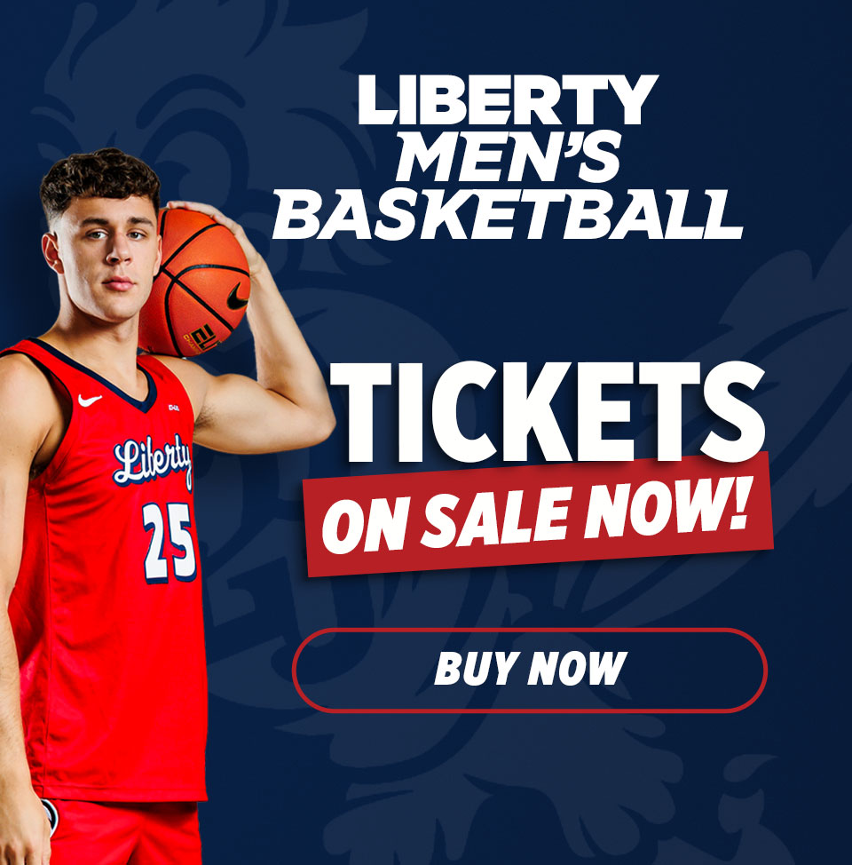 Liberty Men's Basketball mini-plans on sale! Choose between the 3-Point Pack and the Starting 5 Pack. Click here for more information