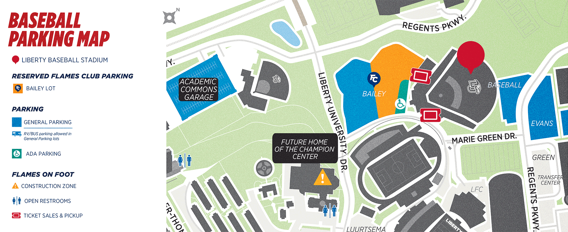 Baseball parking map