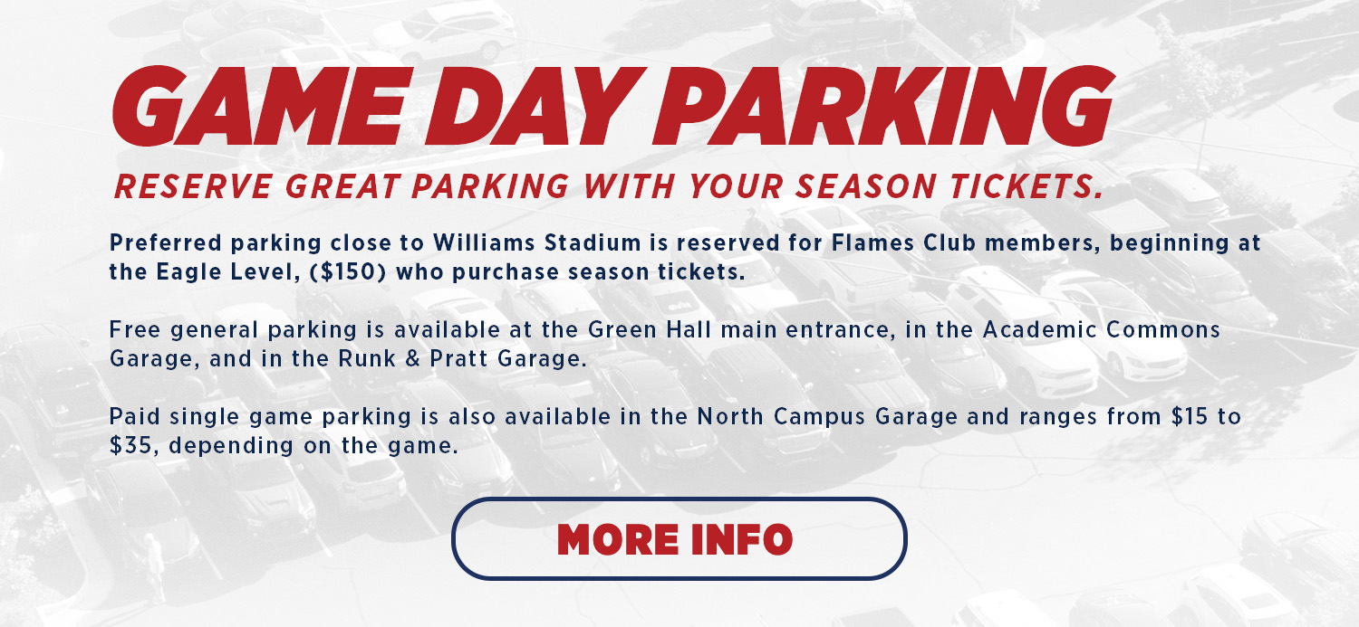 Game Day Parking - Close parking is available to Flames Club members at the Eagle level and higher.